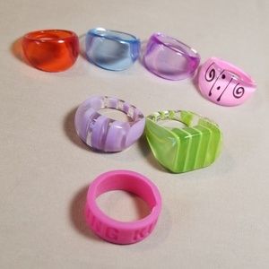 Bundle Lot of Plastic Fashion Rings